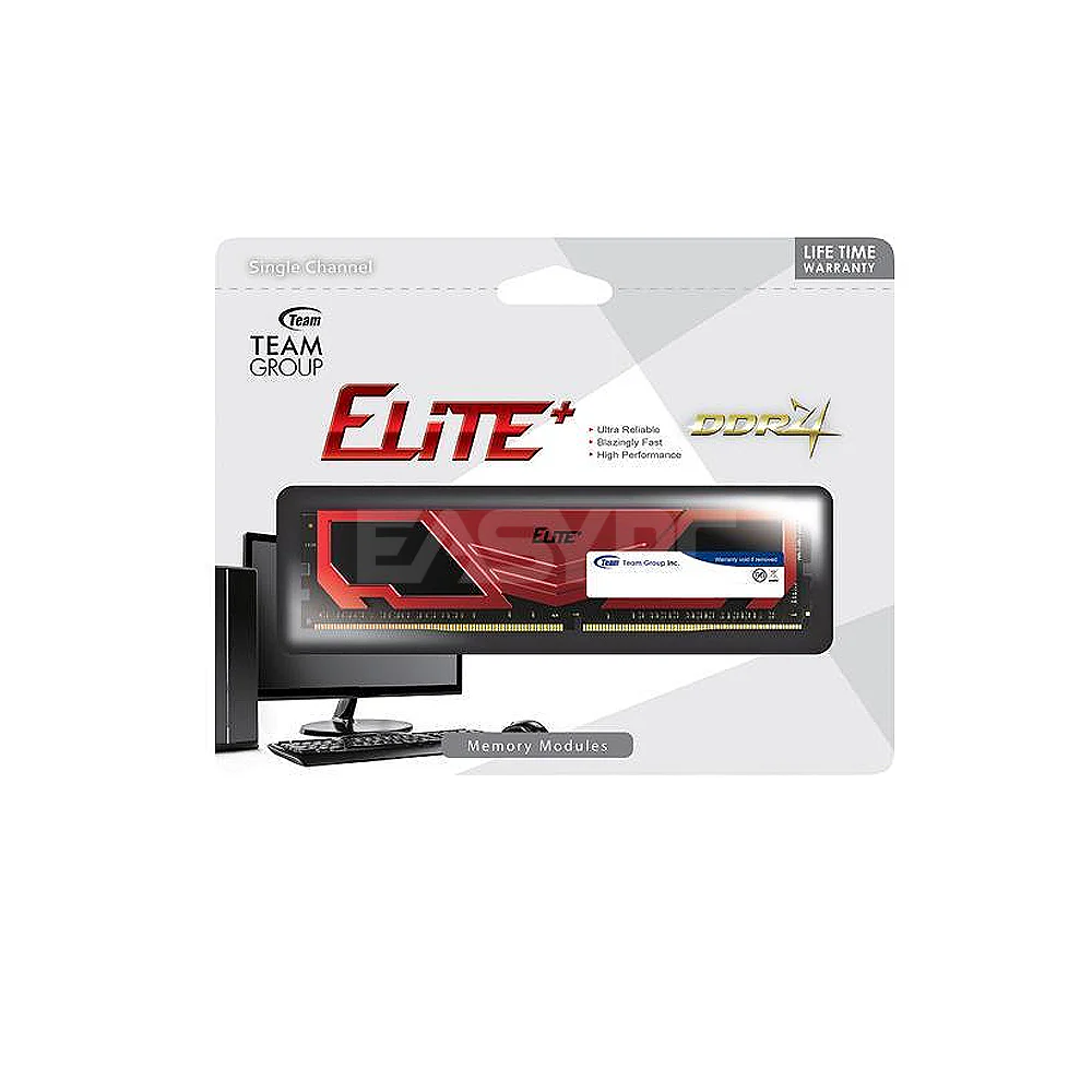 Team Elite Plus 4gb 1x4 Memory 2400mhz Ddr4 Black Red - Image 3