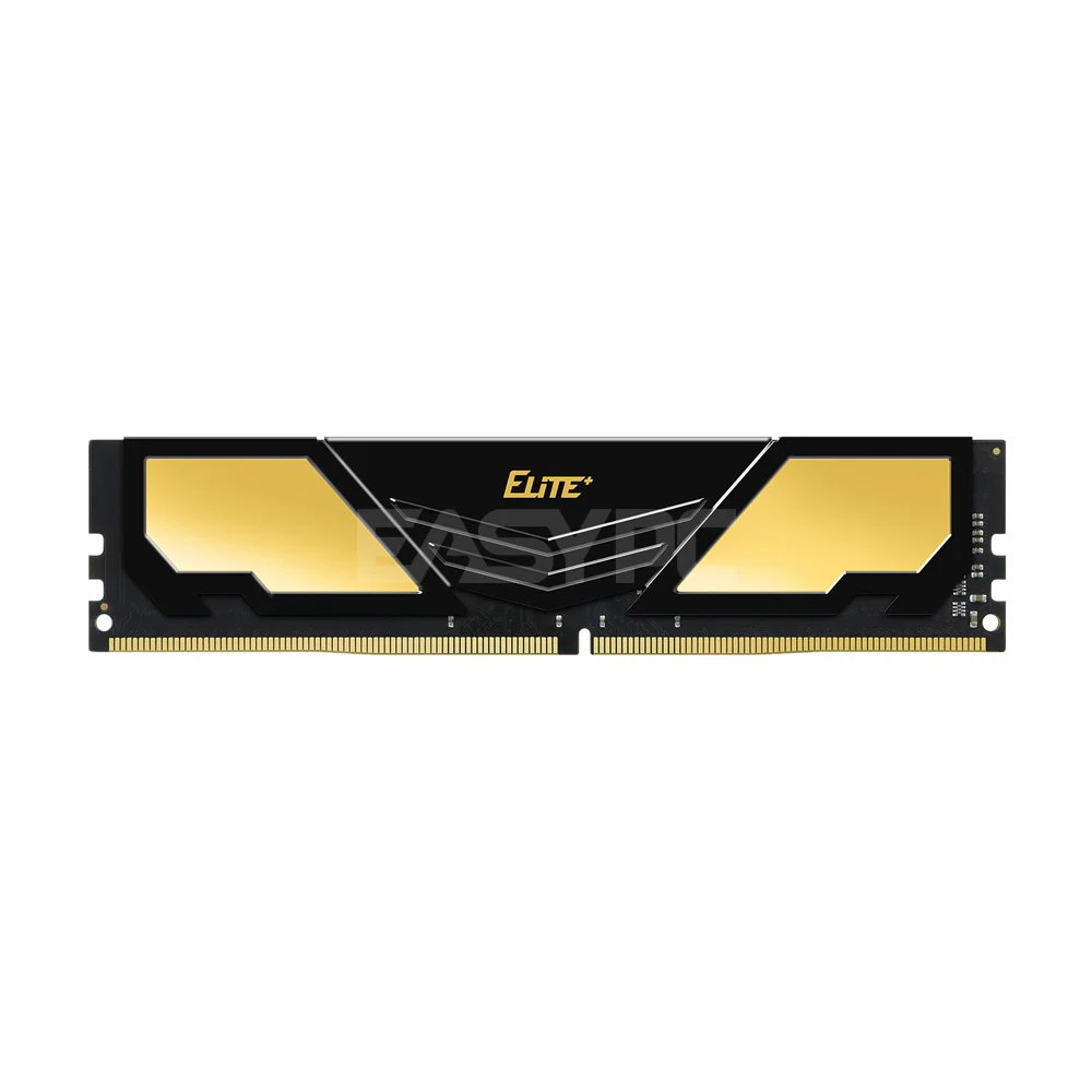 Team Elite Plus 8gb 1x8 Memory 2400mhz Ddr4 Black Gold