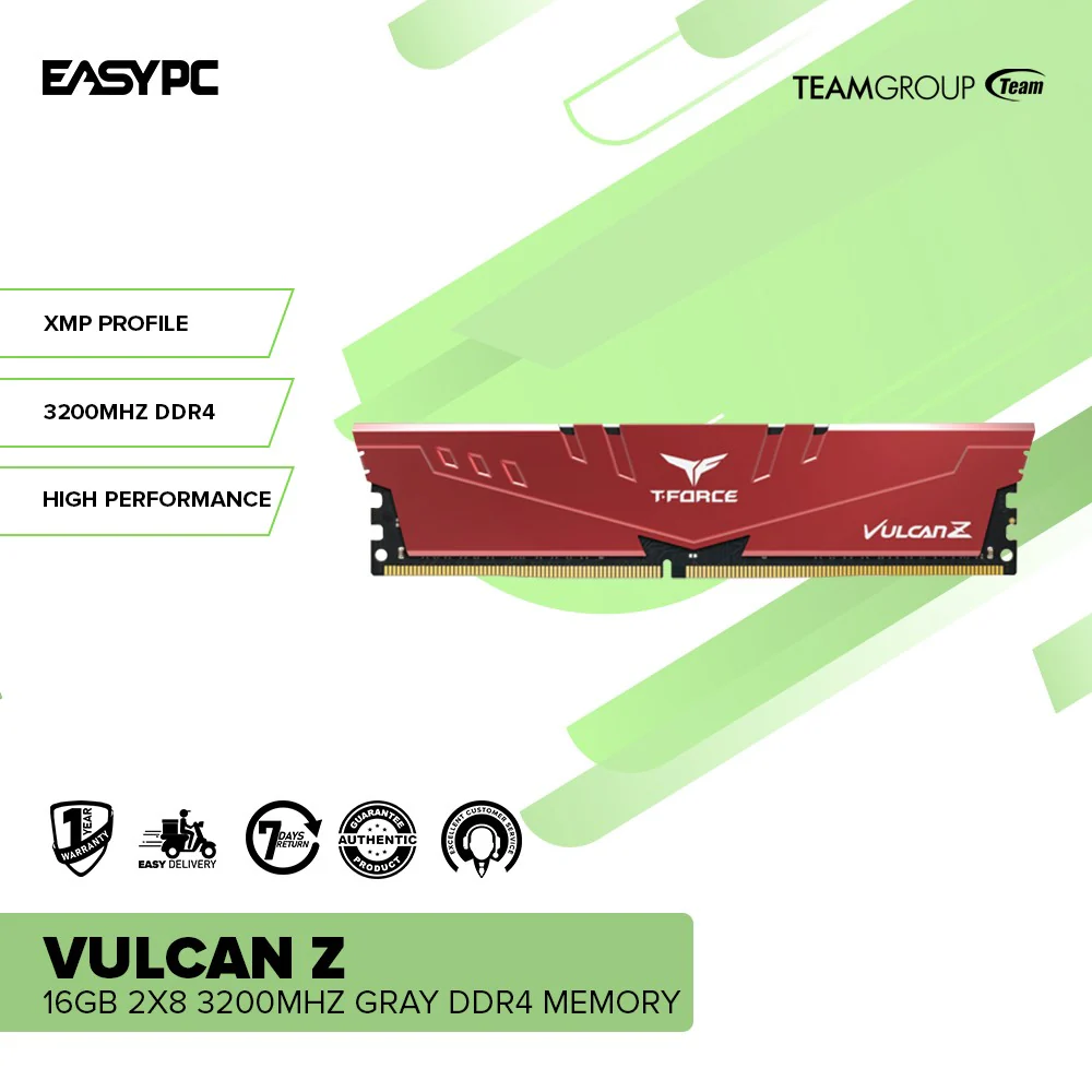 Team Elite Vulcan Z 16GB 2x8 3200mHz Red DDR4 Memory - Image 2