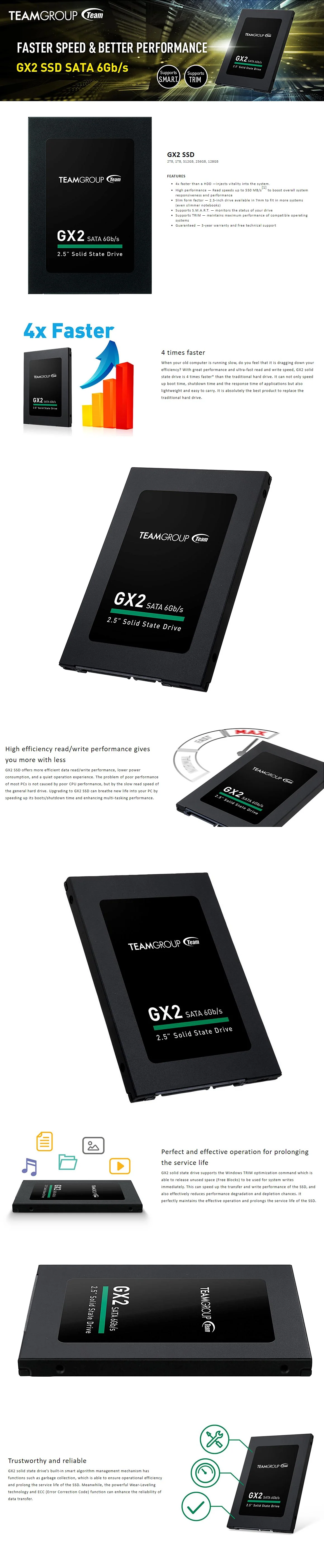 Team Group GX2 256gb SATA 2.5 Faster Booting & File Transferring, Windows 10 Compatible ,Light weight Solid State Drive - Image 6
