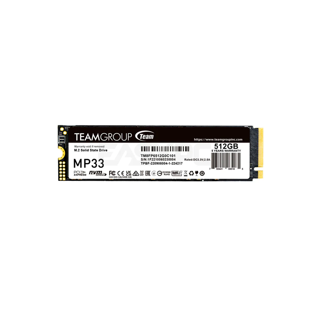 Team Group MP33 512GB M.2 PCIe Gen3.0 x4 NVME 1.3 Solid State Drive