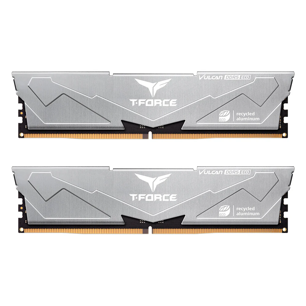 Team Vulcan Eco 32GB 16GBx2 6000Mhz CL38 DDR5 Memory Silver