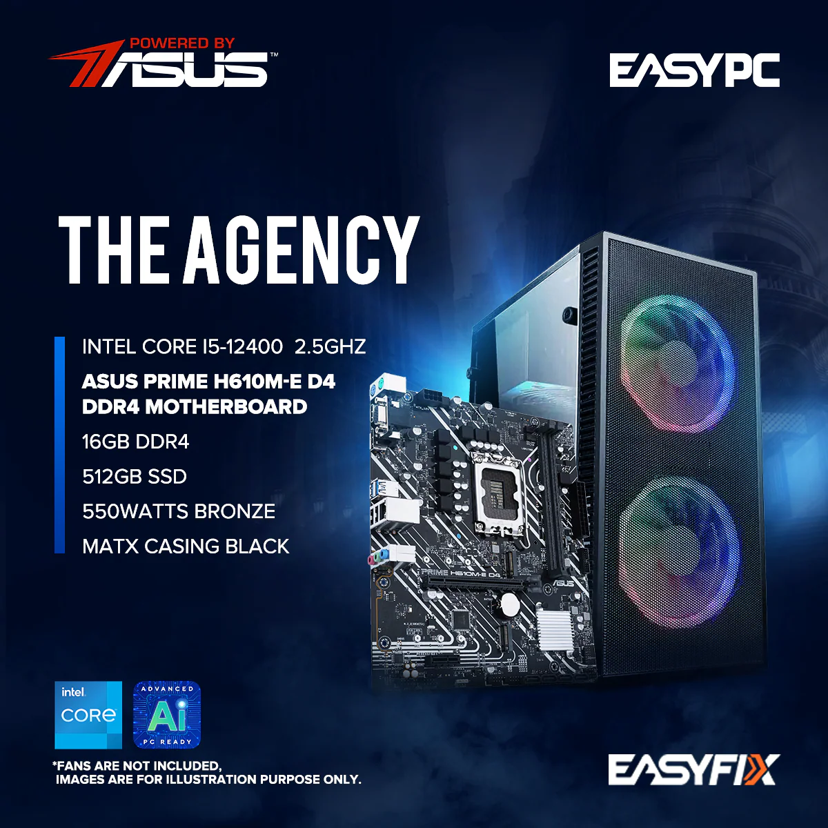 The Agency Asus H610M-E | Core I5-12400
