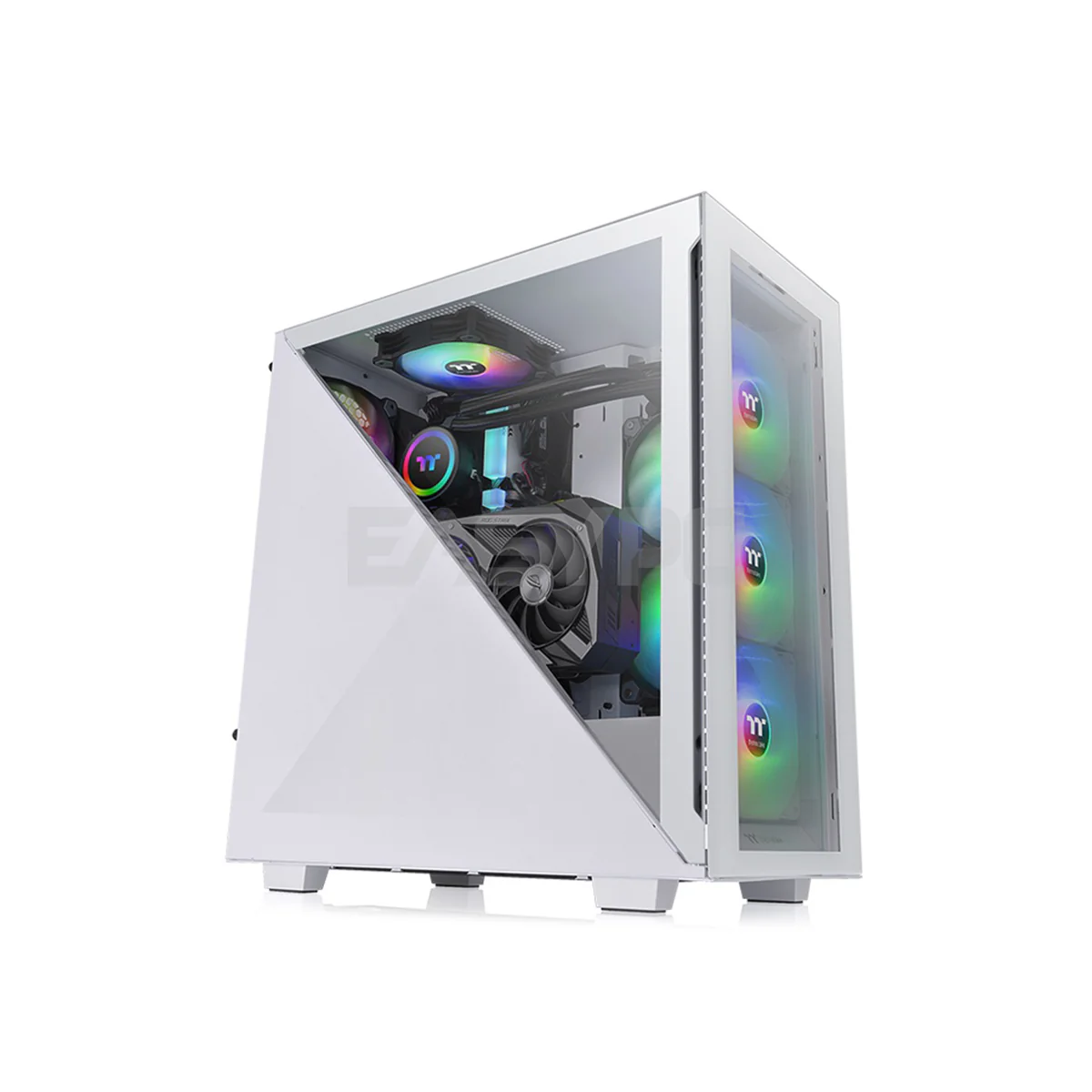 Thermaltake Divider 300 Black/Snow ARGB TG (120mm ARGB Fan*3 + 120mm standard Fan*1) ATX Mid Tower Chassis 5NANO - Image 6