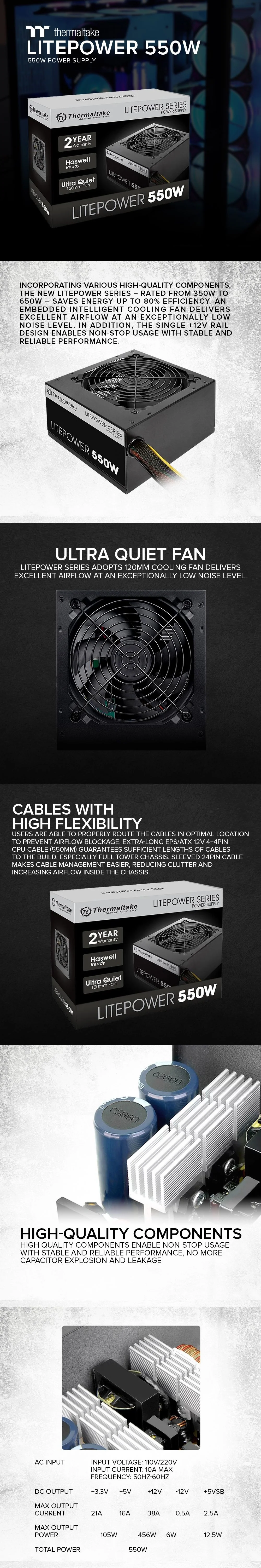Thermaltake Litepower 550 watts Power Supply - Image 7