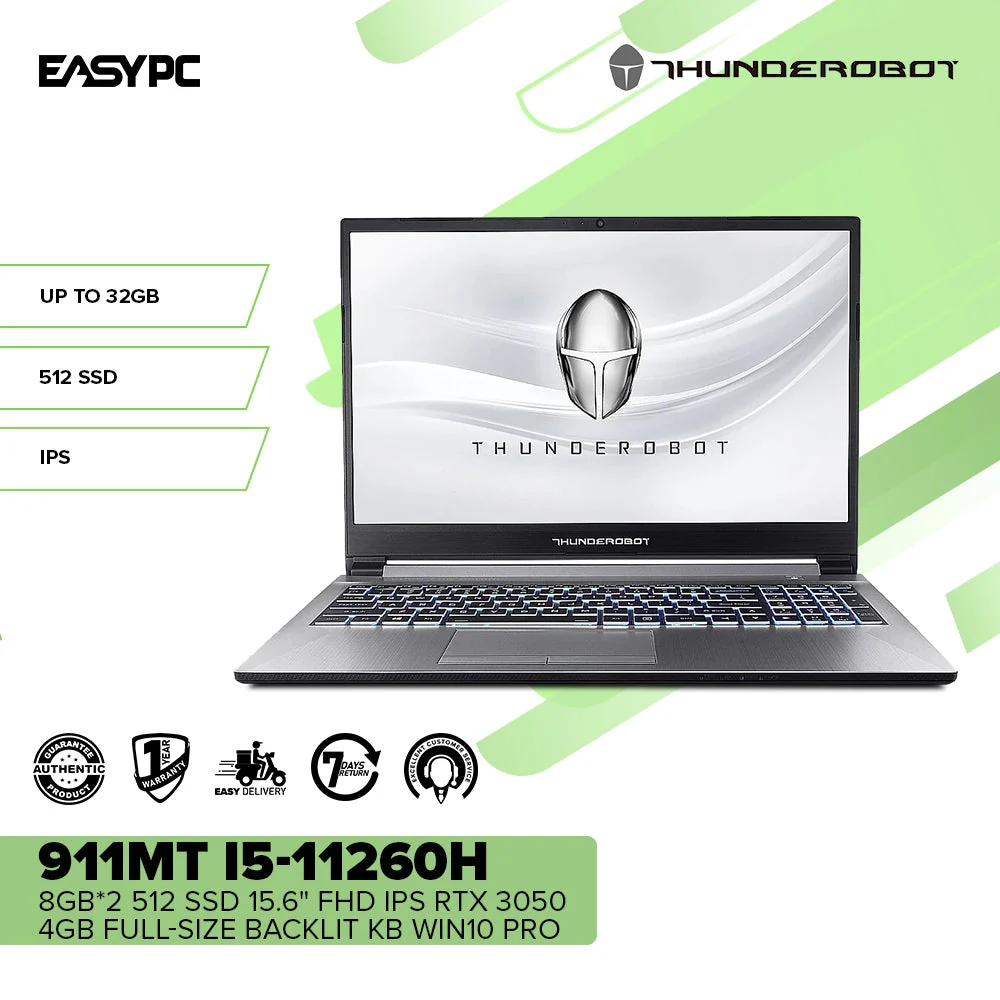 ThundeRobot 911MT i5-11260H and i7-11800H 8gb*2/512 SSD/15.6" FHD IPS/RTX 3050 4gb/Win10 Pro - Image 2