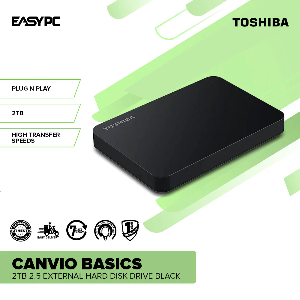 Toshiba Canvio Basics HDTB420AK3AA 2tb 2.5 External Hard Disk Drive Black - Image 2