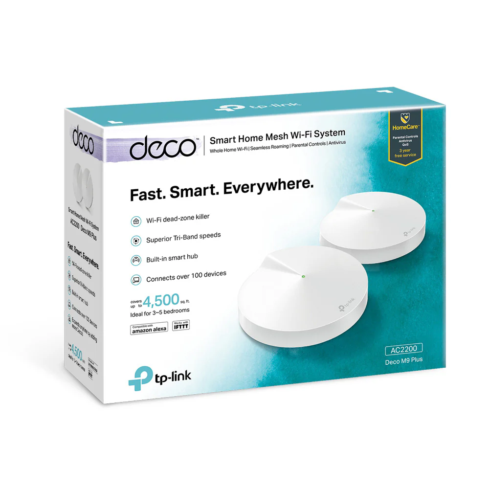 Tp-Link Deco M9 Plus AC2200 (2-Pack) Tri-Band Smart Home Mesh Wi-Fi System - Image 3