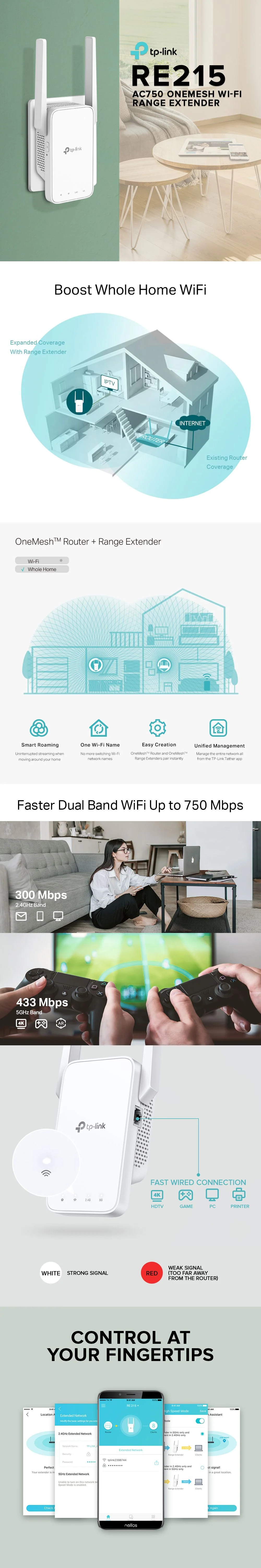 TP-Link RE215 AC750 OneMesh Wi-fi Range Extender - Image 5
