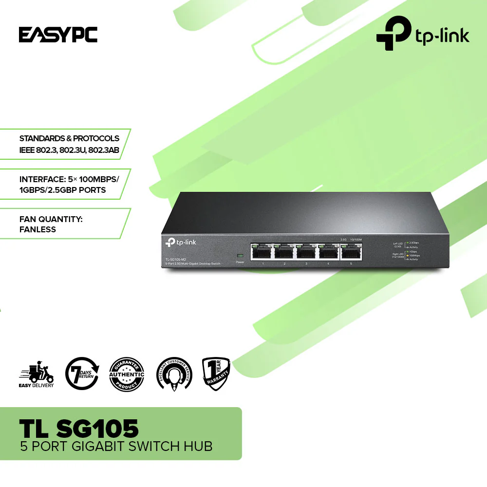 TP-Link TL SG105 5 Port Gigabit Switch Hub - Image 2