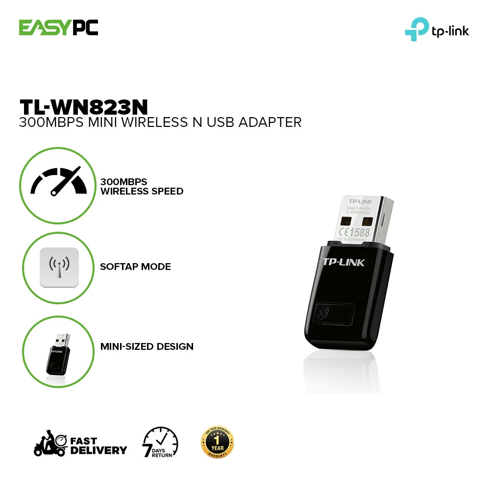 TP-Link TL-WN823N 300Mbps Mini Wireless N USB Adapter - Image 2