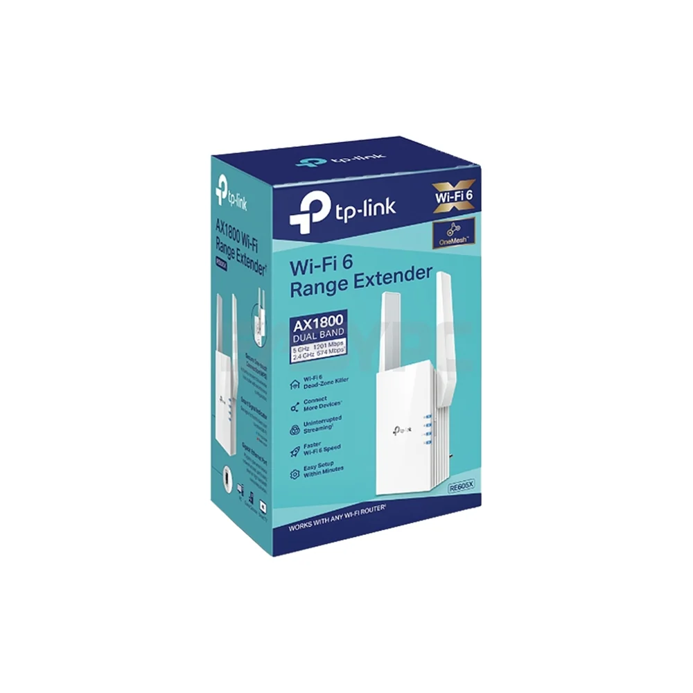 TpLink RE605X AX1800 Wi-Fi 6 Range Extender No Dead Zones | Higher Speed | TP-LINK Tether App