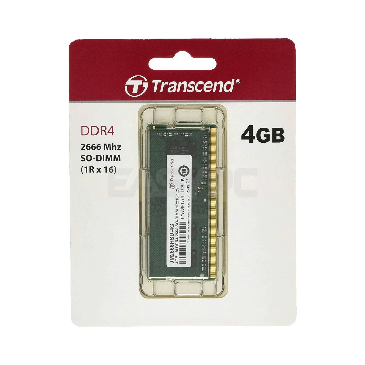 Transcend 4GB 1x4 DDR4 2666 Sodimm Memory - Image 2