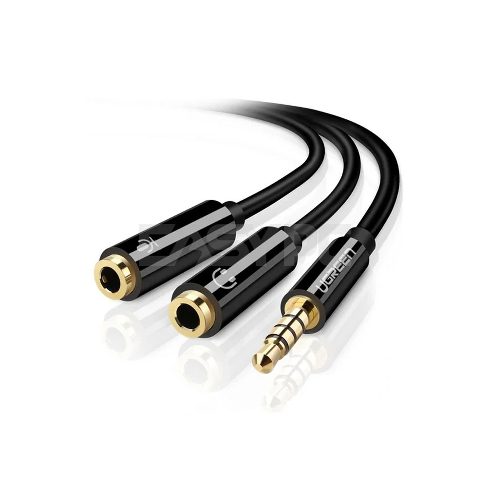 UGREEN AV141 30620 3.5mm Male to 2 Female Audio Splitter Adapter Cable Black