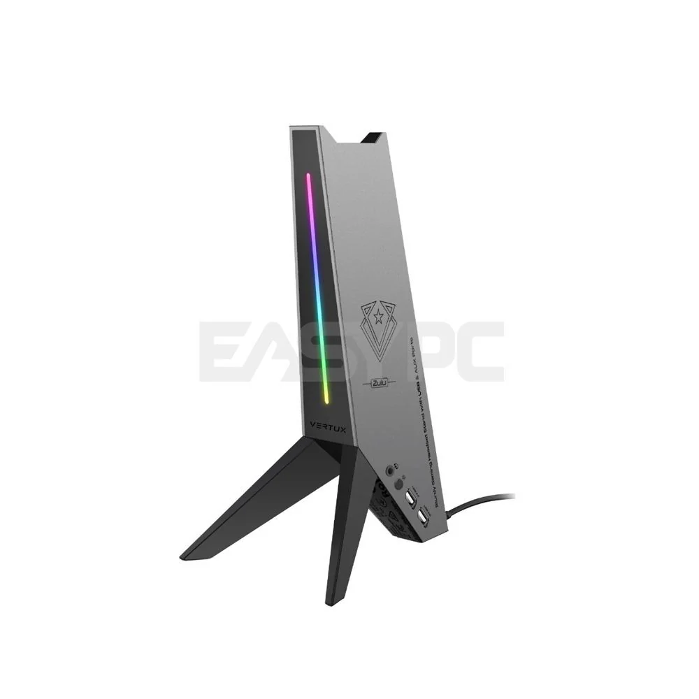 Vertux Zulu Rainbow-Backlit Secure Headphones Control at Fingertips LED lights Gaming Headset Stand 17PRO VEZU2574