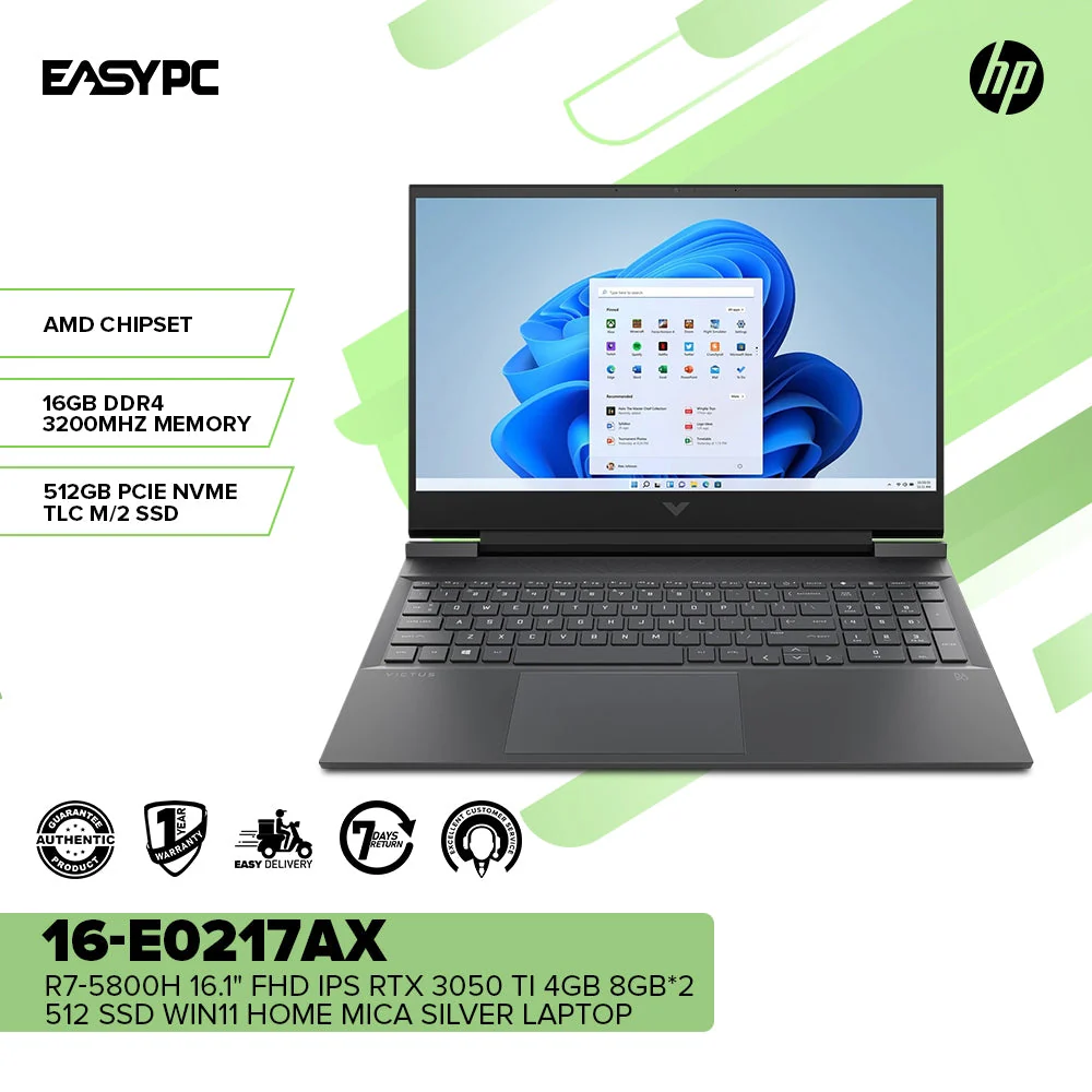 Victus Hp Laptop 16-E0217Ax R7-5800H 8Gb*2 Win11 8Gb*2/512 Ssd Laptop Universal - Image 2