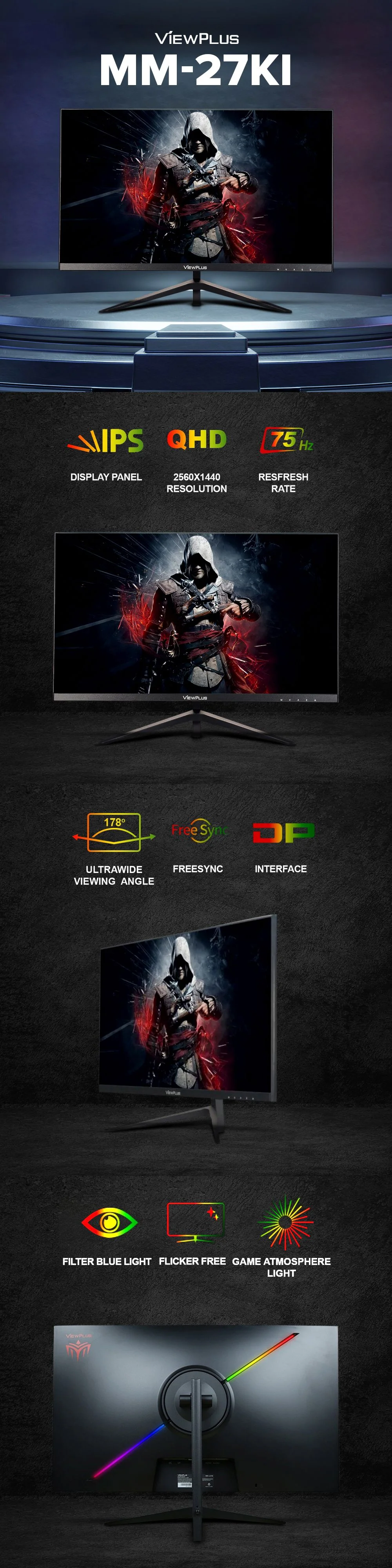 Viewplus MM-27KI 27" 75Hz 2K IPS Monitor - Image 5