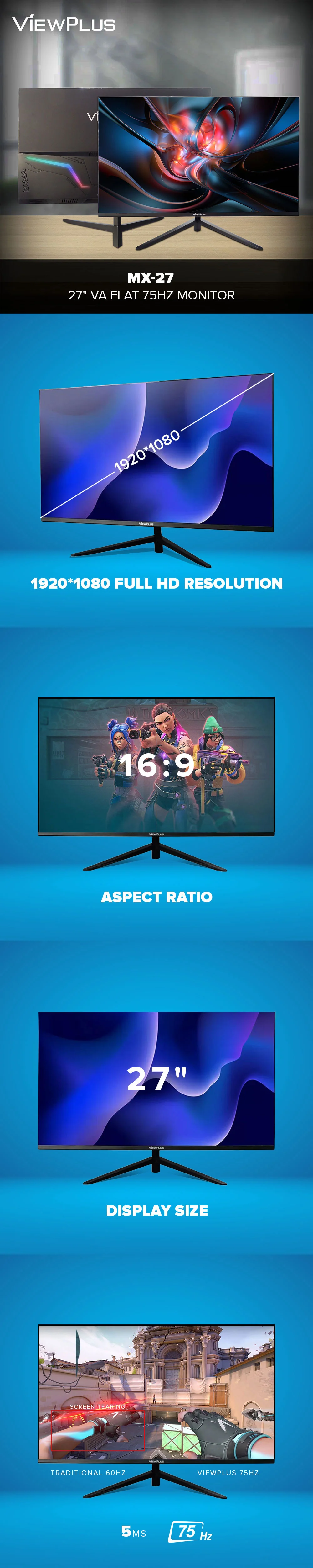 Viewplus MX-27 27" VA Flat 75hz monitor - Image 5
