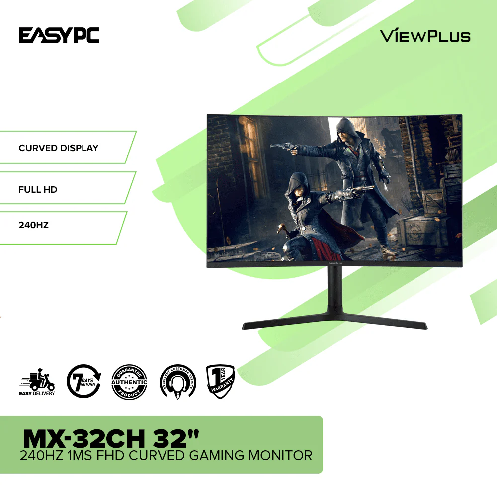 ViewPlus MX-32CH 32" 240Hz 1MS FHD Curved Gaming Monitor Black - Image 2