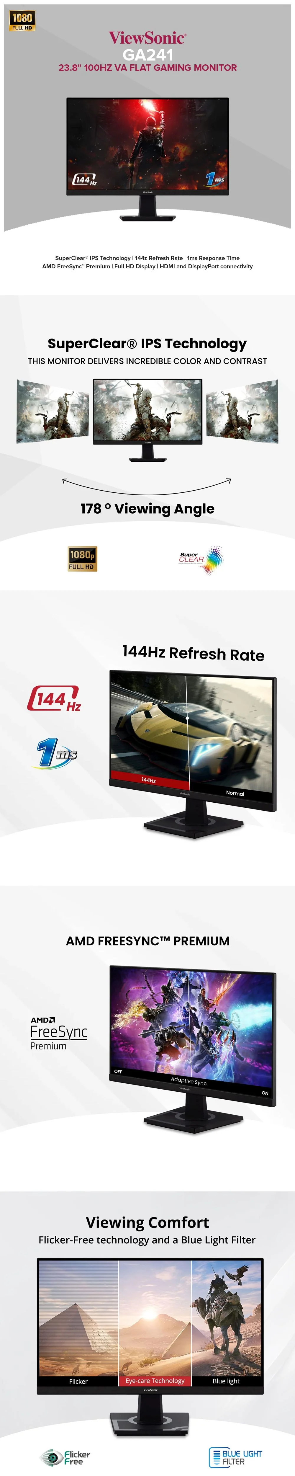 Viewsonic VX2405-P-MHD 24" 144Hz IPS Gaming Monitor - Image 5