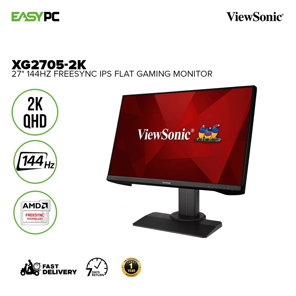 ViewSonic XG2705-2K 27" 144Hz Freesync, Flat, QHD 1440p resolution, SuperClear IPS panel vivid picture quality & wider viewing angles Gaming Monitor - Image 2
