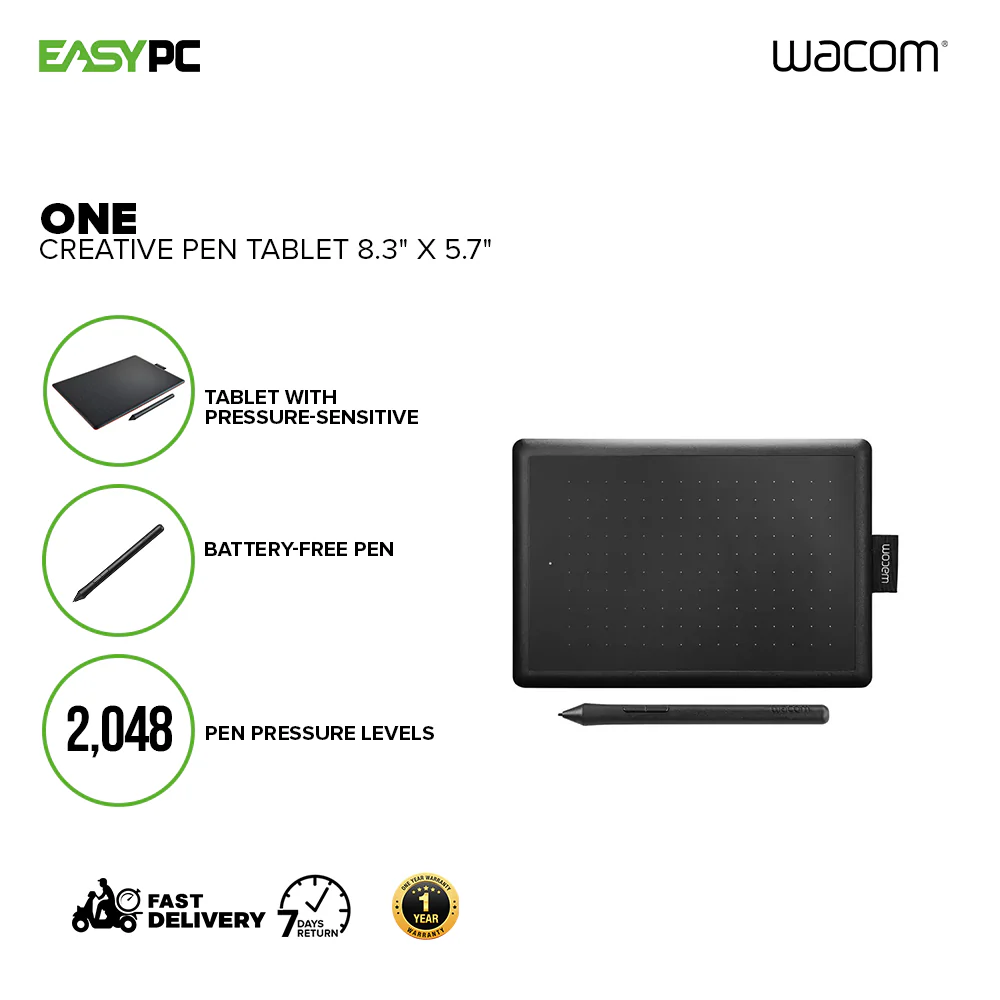 Wacom One Creative Pen Tablet 10.9" x 7.4"/8.3Ã“ CTL-672/K0-C 1ION - Image 6