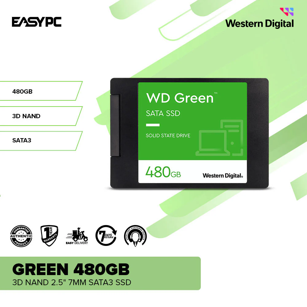 Western Digital Green 240GB / 480GB / 1TB / 2TB 3D NAND 2.5" 7mm SATA3 SSD - Image 5