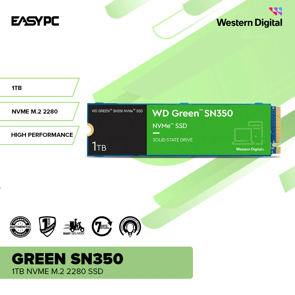 Western Digital Green SN350 240GB / 480GB / 1TB NVMe M.2 2280 Solid State Drive - Image 10