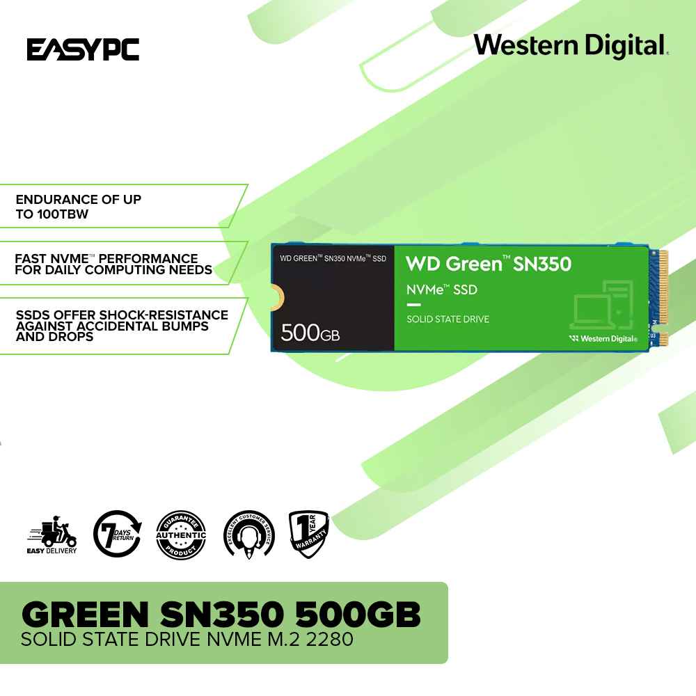 Western Digital Green SN350 500GB NVMe M.2 2280 SSD - Image 2