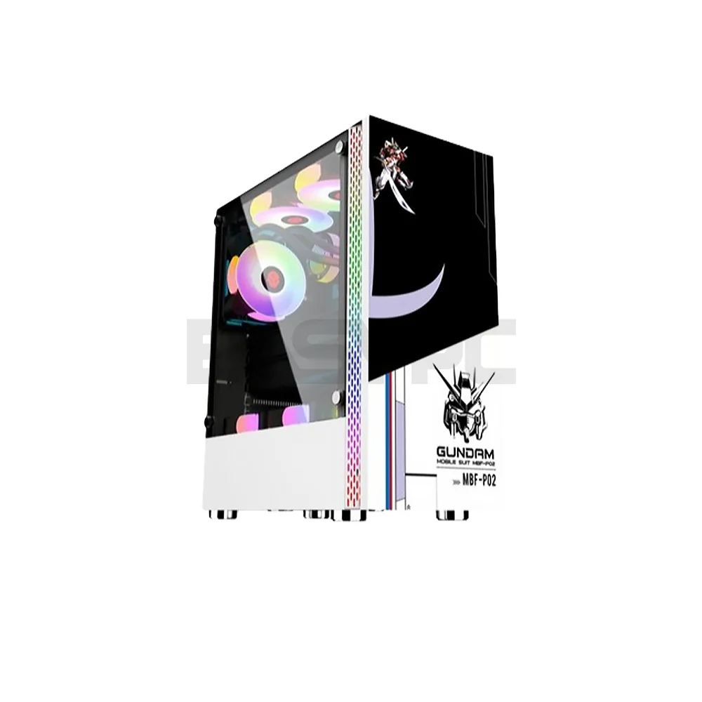 WJ CoolMan Game KM ATX Gundam Edition PC Case BlackWhite - Image 3