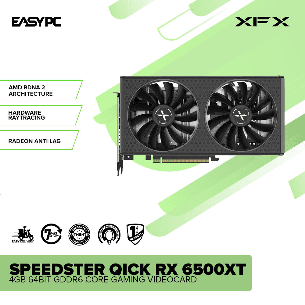 XFX Speedster QICK AMD Radeon™ RX 6500XT 4GB 64bit GDDR6 Core Gaming Videocard - Image 2