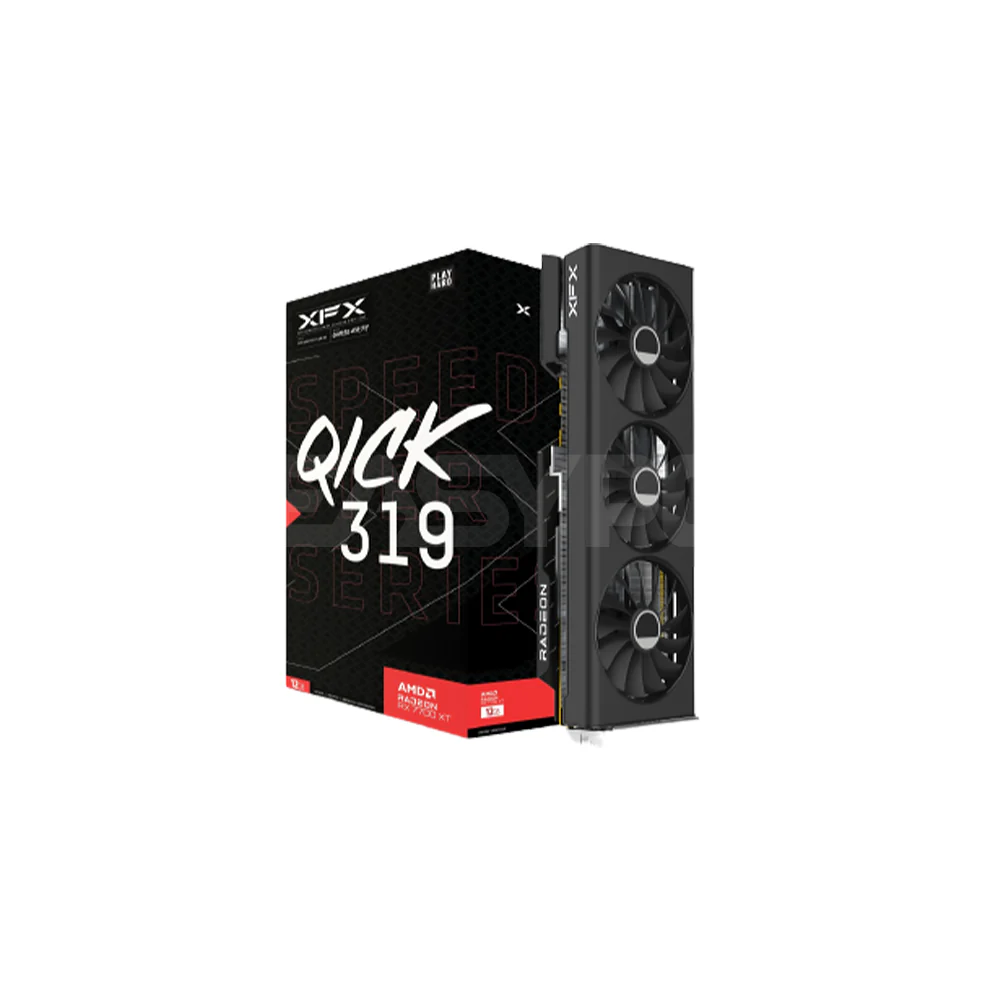XFX Speedster AMD Radeon™ RX 7700 XT QICK 319 Black Edition RX-77TQICKB9 12GB 192bit GDDR6 Videocard