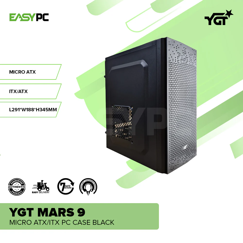 YGT Mars 9 Micro ATX/ITX PC Case Black - Image 2