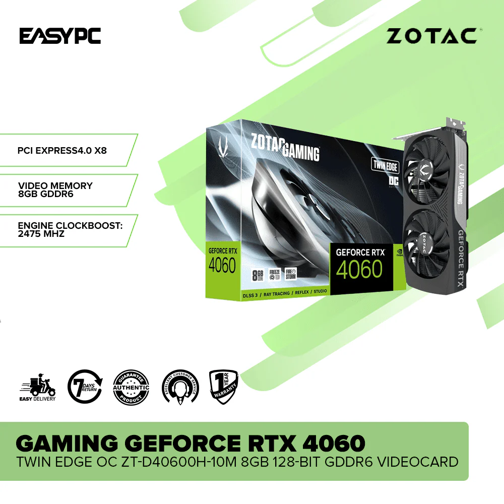 ZOTAC GAMING GeForce RTX 4060 Twin Edge OC ZT-D40600H-10M 8GB 128-bit GDDR6 Videocard - Image 2