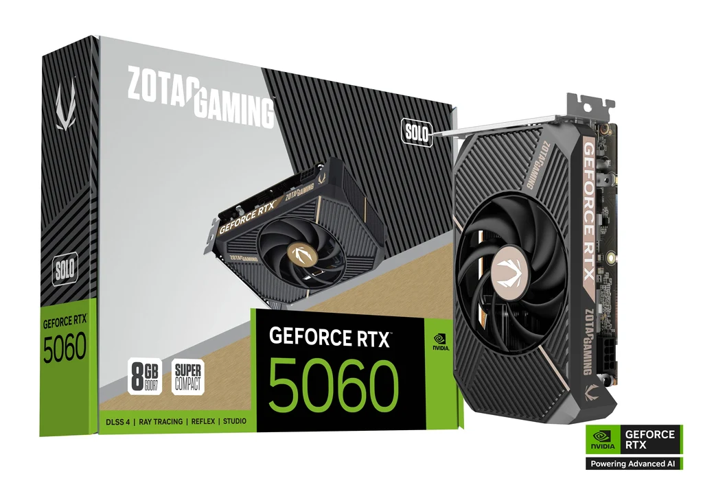 ZOTAC GAMING Nvidia GeForce RTX 5060 SOLO (ZT-B50600G-10L) 8GB 128-bit GDDR7 Videocard