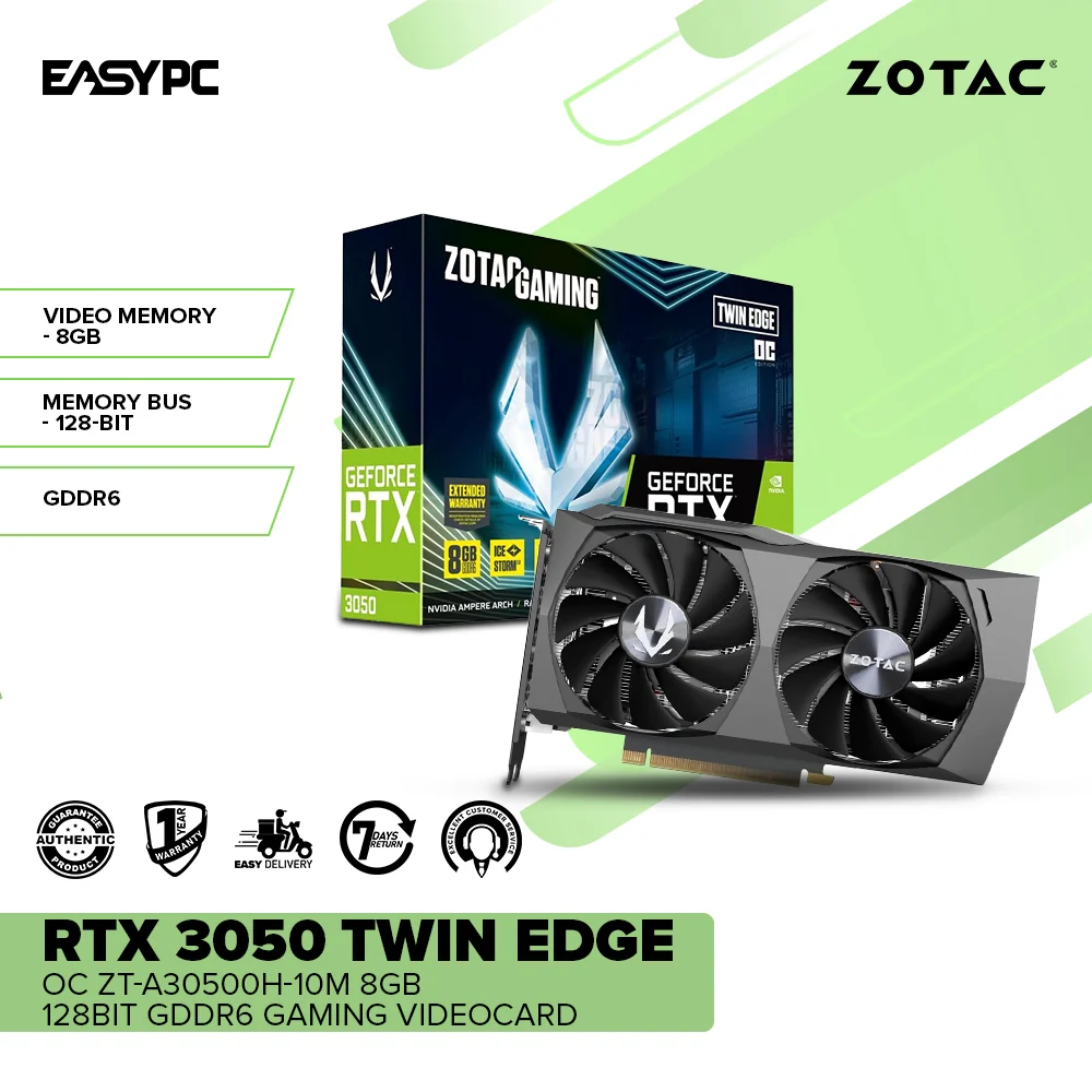 Zotac NVIDIAÂ® GeForce RTXÂ™ 3050 Twin Edge OC ZT-A30500H-10M 8GB 128Bit GDdr6 Gaming Graphics Card - Image 2