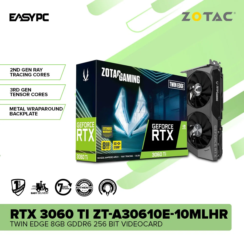Zotac NVIDIA® GeForce RTX™ 3060 Ti ZT-A30610E-10MLHR Twin Edge 8GB GDDR6 256 bit videocard - Image 2