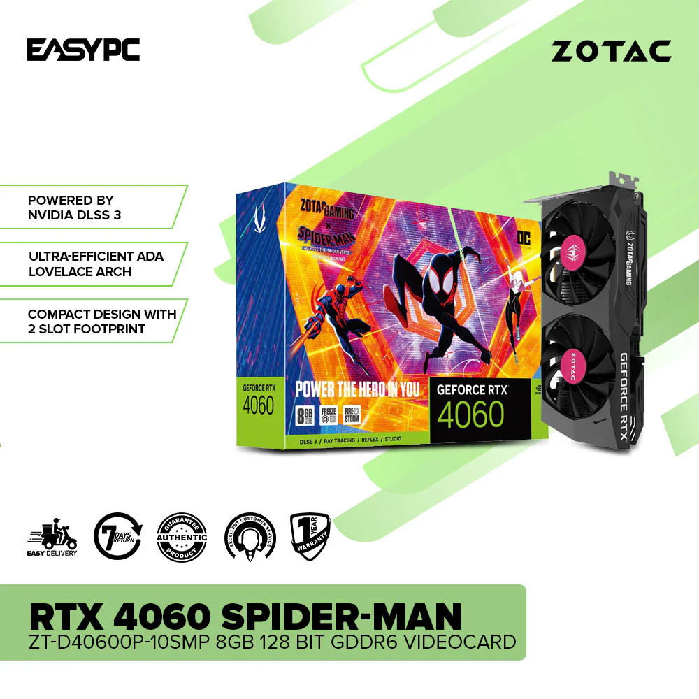 Zotac NVIDIA® GeForce RTX™ 4060 Spider-Man™ ZT-D40600P-10SMP 8gb 128 bit gddr6 videocard - Image 2