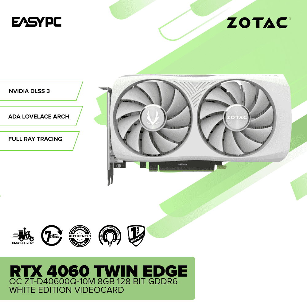 Zotac NVIDIA® GeForce RTX™ 4060 Twin Edge OC ZT-D40600Q-10M 8gb 128 bit gddr6 White Edition Videocard - Image 2