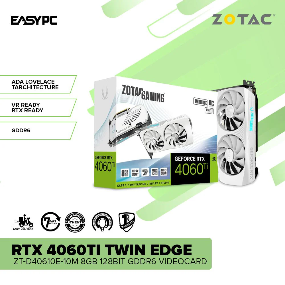 Zotac NVIDIA® GeForce RTX™ 4060Ti Twin Edge ZT-D40610E-10M 8GB 128bit GDDR6 Videocard - Image 2